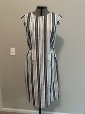 JCrew Navy Stripe Dress 8 Tall