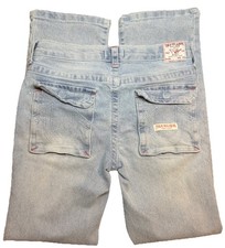 True Religion Ricky Relaxed Straight Jeans Light Wash Distressed Girls Sz 16