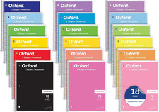 Spiral Notebooks, 18 Count Bulk Pack, 1 Subject, College Ruled Notebooks for Sch