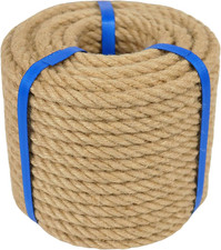 Natural Thick Hemp Rope Twisted Strong Jute Rope 4-Strand Burlap Rope for Craft