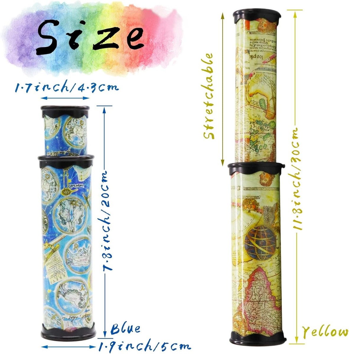 2 Pack Classic Kaleidoscope Toy,Magic Rotating Kaleidoscope,Stretchable Long... | eBay 2 Pack Classic Kaleidoscope Toy,Magic Rotating Kaleidoscope,Stretchable Long... | eBay