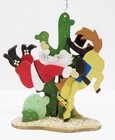 Emgee Hawaii Bucking Bronco Cowboy Santa Claus Horse Wooden Wood TLC Ornament — photo 1