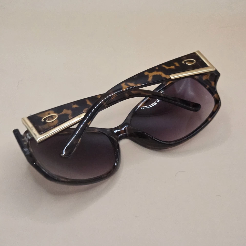 Oscar De La Renta Black Oversize Sunglasses Tortoise Shell Fashion Designer Purp - Image 4 of 4