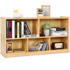 5 Cube Bookcase 2 Tier Wooden Storage Open Bookshelf Multipurpose Display