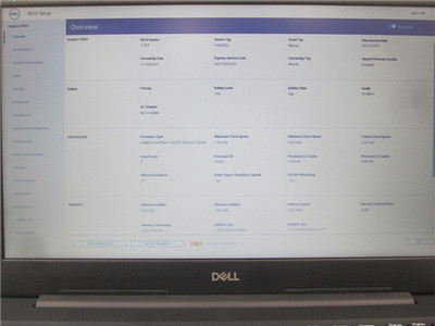 Dell Inspiron 3593 Laptop i3-1005G1 1.2GHz 8GB 512GB SSD No OS Grade C