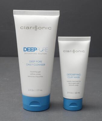 Lot 2 Clarisonic 6oz Deep Pore Daily Cleanser / 2oz Detoxifying Clay Mask New