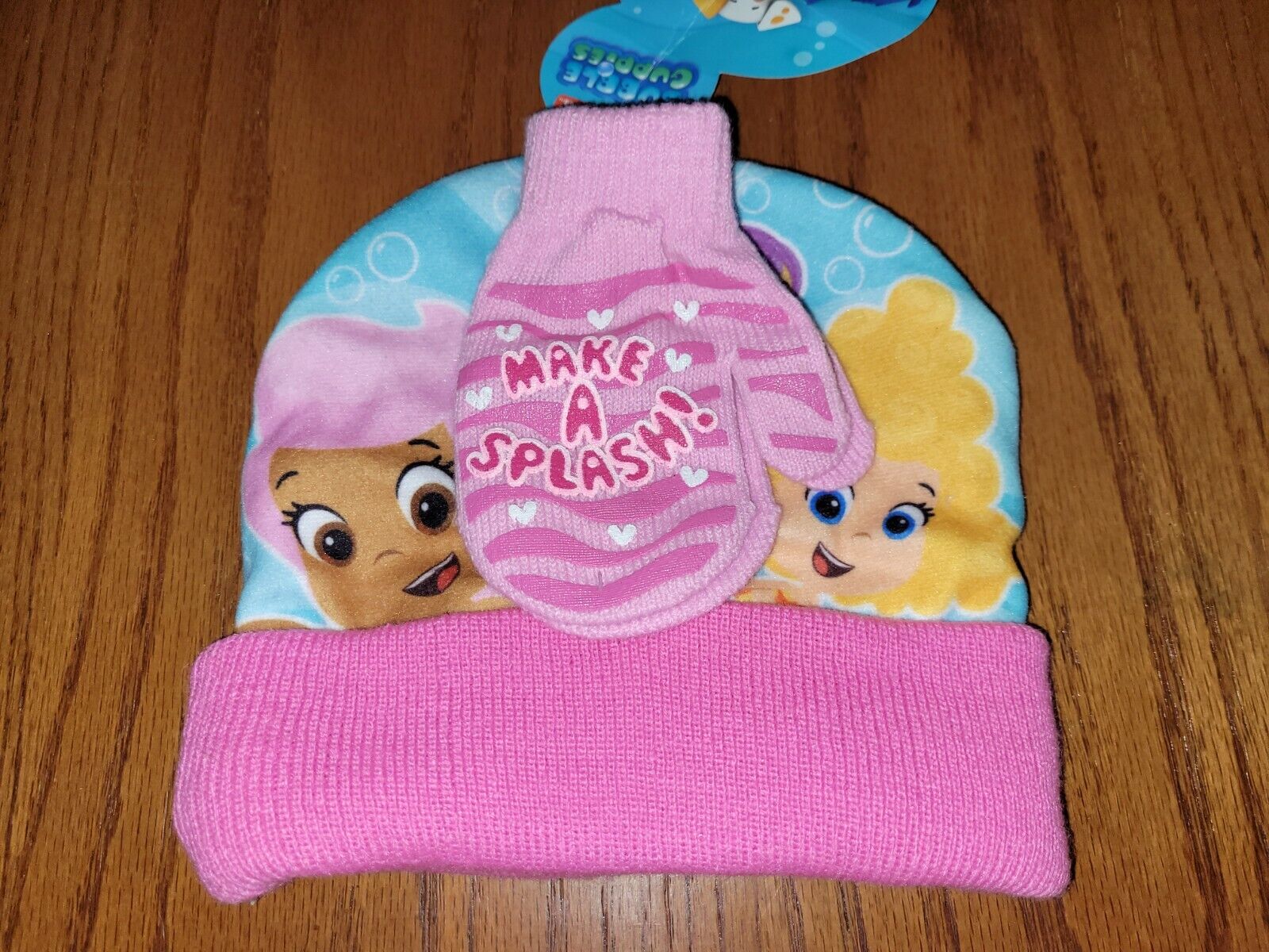 New with Tags NWT Bubble Guppies Winter Knit Hat & Mittens OSFM