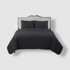 VCNY Home Gray Kaleidoscope Embossed Geometric Quilt 3pc Full/Queen Set.