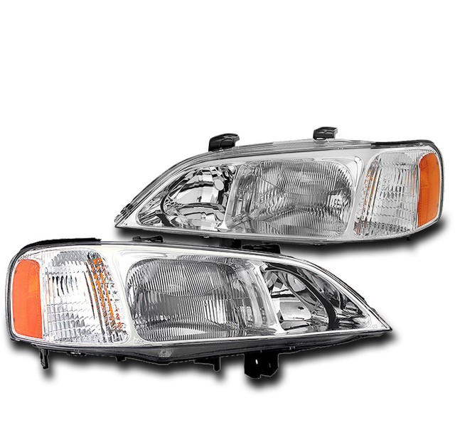 FOR 1999 2000 2001 ACURA TL CHROME SET REPLACEMENT HEADLIGHTS HEADLAMP