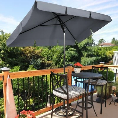 MVPOWER Sonnenschirm Balkonschirm Gartenschirm rechteckig UV-Schutz knickbar Marktschirm