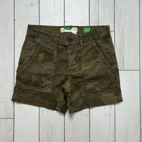 Anthropologie The Wanderer Shorts Women’s Size 25 5” Inseam Green Camouflage