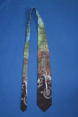 90s Vintage Ralph Marlin 1995 Harley Davidson Tie Road King