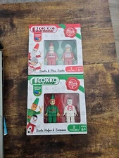 Blokko Christmas Holiday Santa & Mrs Santa Helper Snowman Compatible Figures A