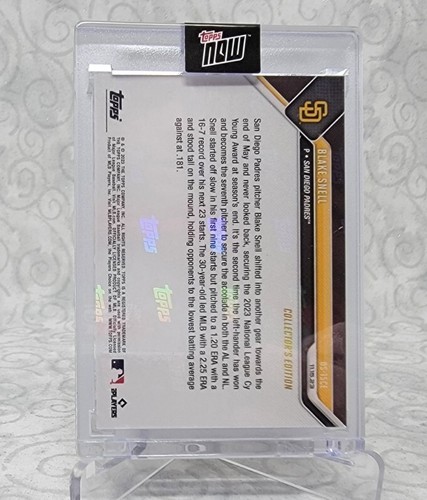 Blake Snell 2023 MLB TOPPS NOW Card OS15 Cy Young - Collector's Edition # /23 - Picture 2 of 2