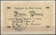 11419 - NOTGELD ZDUNY, Stadt, 50 Pf, 09.03.1917. Tieste 8170.05.02 (= 75,00),