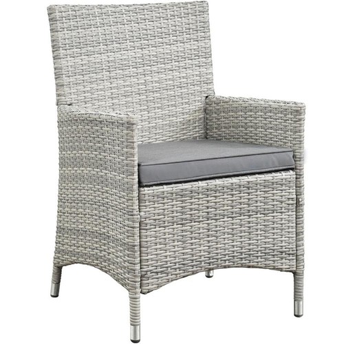 Modway Bridge 4-Piece Rattan Outdoor Patio Conversation Set in Light Gray/Gray - Picture 7 of 9