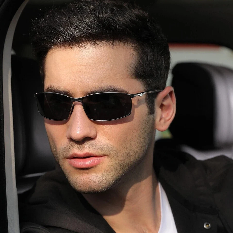 Rectangular Polarized Sunglasses Men Lightweight Outdoor Casual Glasses UV400 - Image 3 of 3