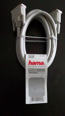 Hama 020156 DVI-Kabel Dual Link 1,8 m grau Anschlusskabel Monitor neu