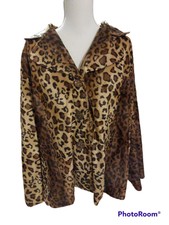 Reduced Arlene Phillips Faux Fur Animal Print Coat With Pretty Buttons