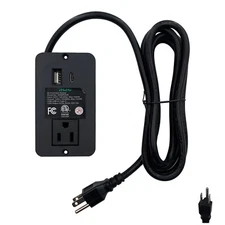 Emomo Single Outlet Recessed Multifunction Power Strip HX66P2UR for Recliner