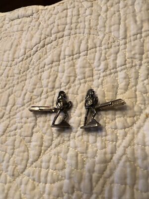 Vtg  1950s SILVER/STERLING CUFFLINKS Warrior TOGGLE PAT. 2472958 WINDSOR