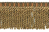 "DÉCopro Kupfer Gold Schwarz 3\" Bortenfransen Mit FäCherfransen Saum [5 Yards]"