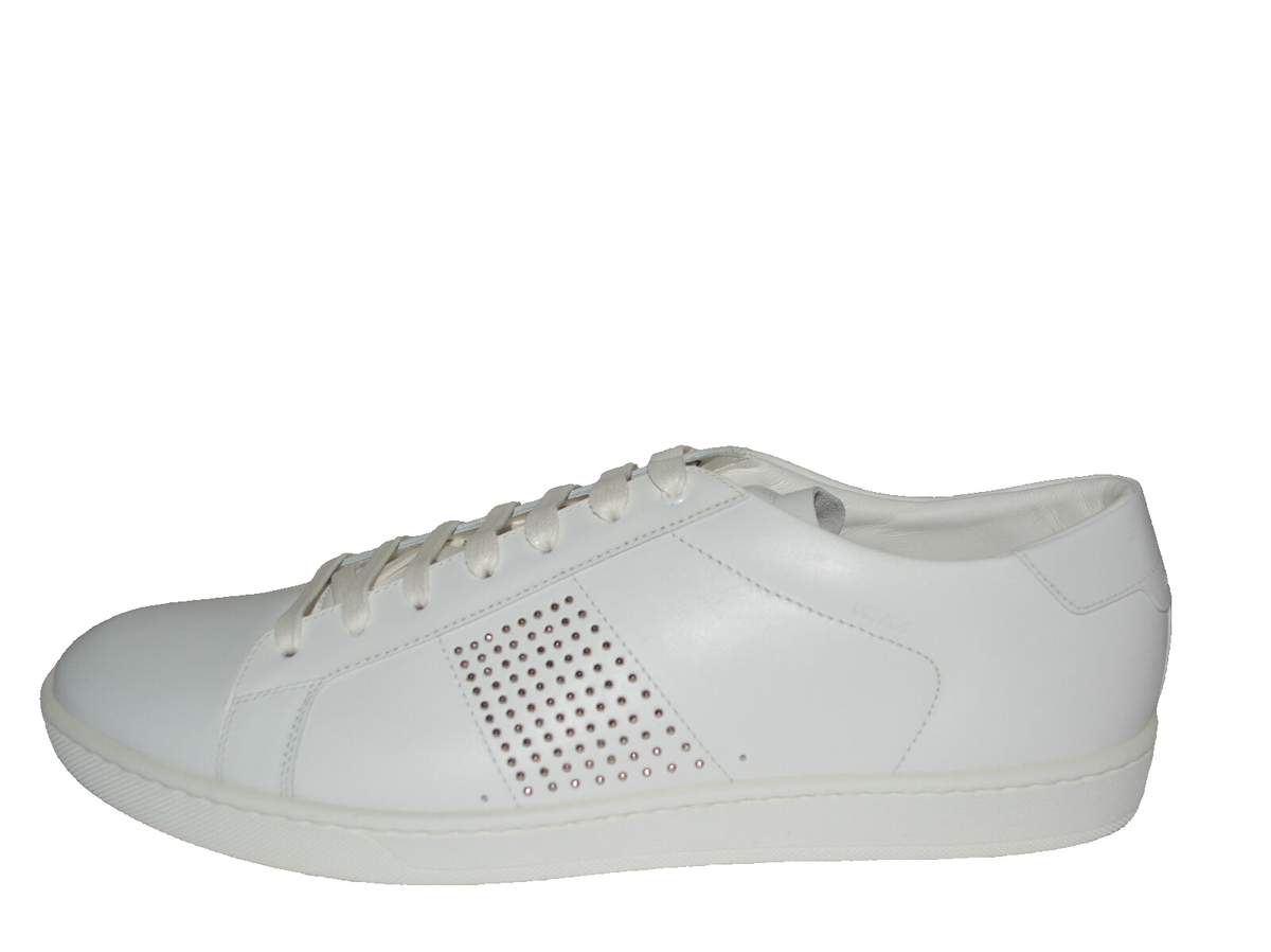 NIB SAINT LAURENT YSL $610 MENS STUDDED LEATHER SNEAKERS EU 