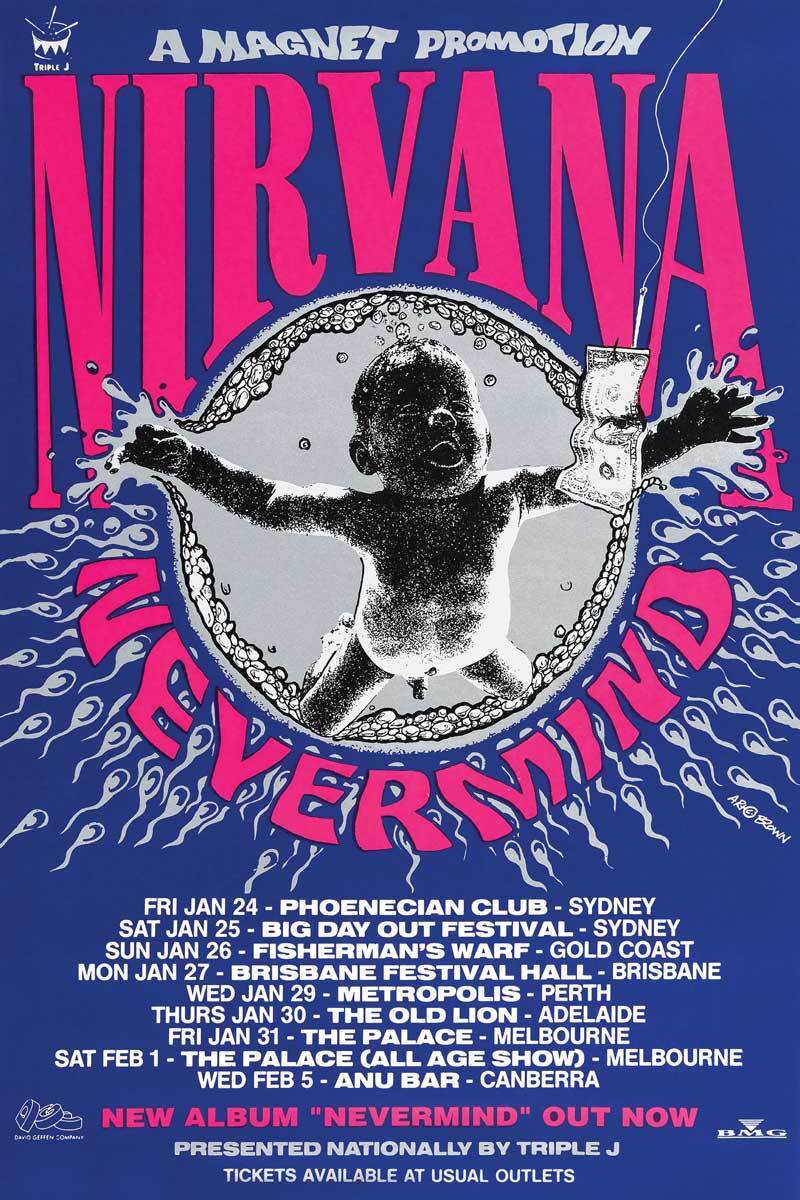 Nirvana Aussie Tour 36x24 Music Art Print Poster | eBay