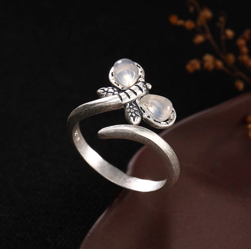 Anello Artigianale In Argento 925 Con Labradorite Grigia – Fatto A Mano, Regalo Unico Per Lei (Misura 28)