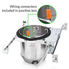 6 Pack - 6" LED Recessed New Construction Housing Can Light IC Airtight Housing