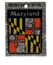 Lot of 12 Maryland Glitter Decals Stickers - NOS - Free Shipping!