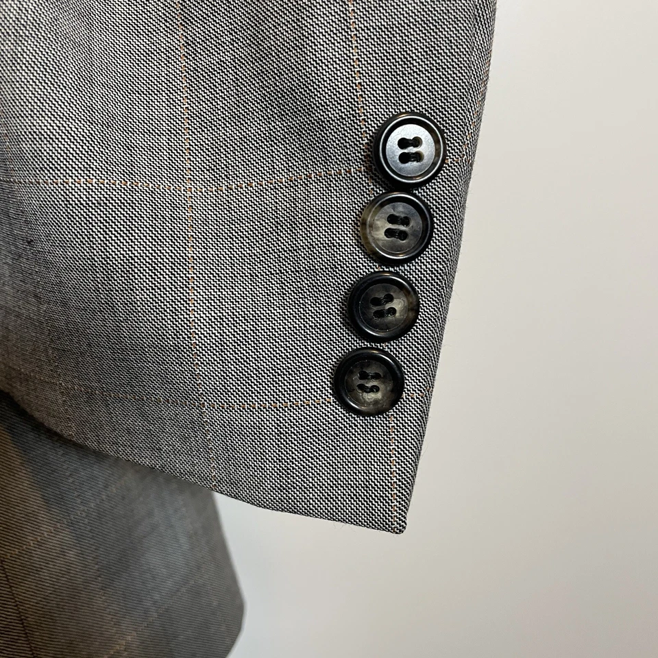 Nick Hilton Made in Italy Sport Coat Mens 40R Multicolor Plaid Double Vented - Image 2 of 4