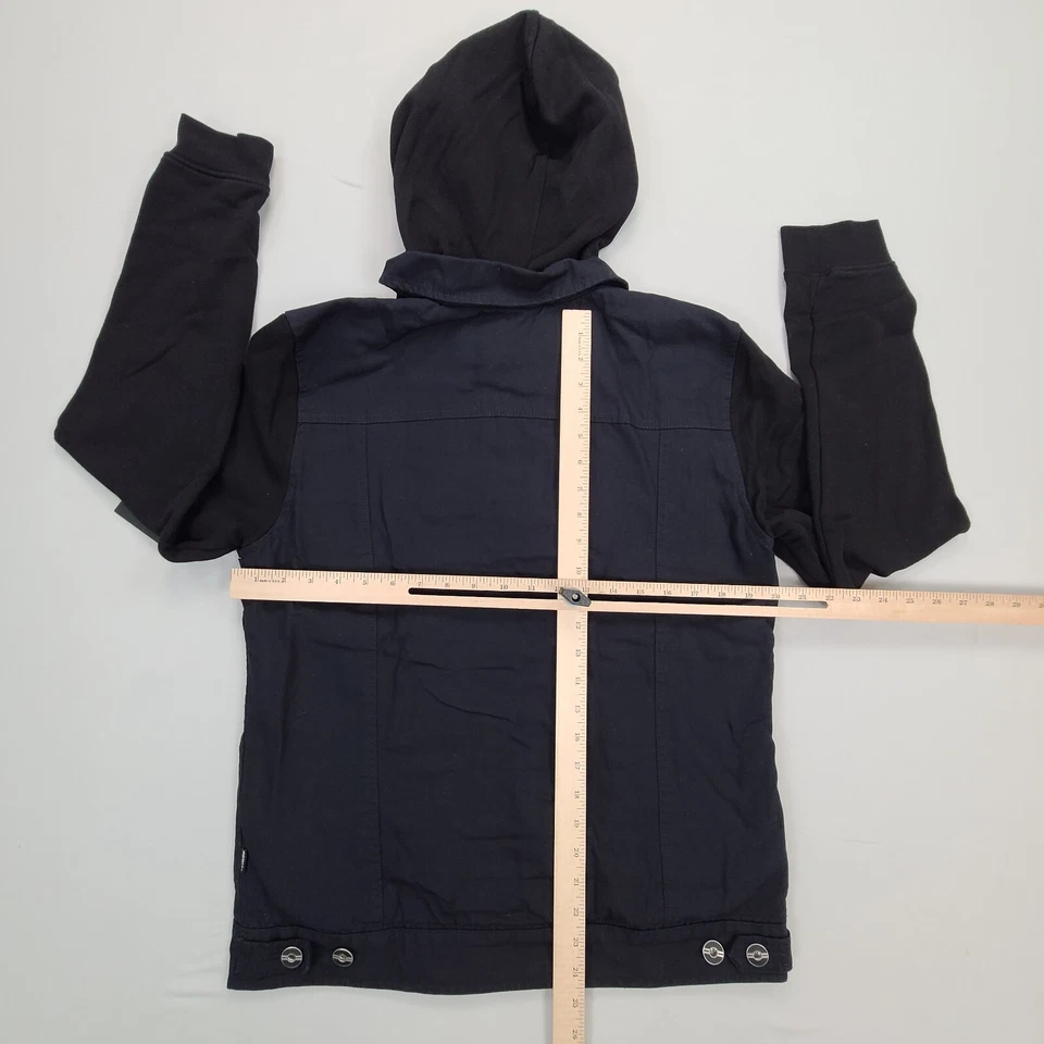 Hurley Jacket Mens Small Black Timber Trucker Hooded Casual Outdoors - Image 3 of 4