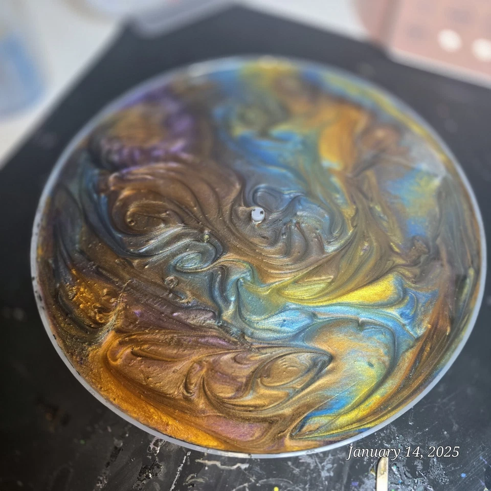 Custom Epoxy Resin Art Clock - Image 2 of 3