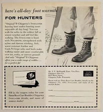 1958 Print Ad Chippewa Insulated Hunting Boots Chippewa Falls,Wisconsin