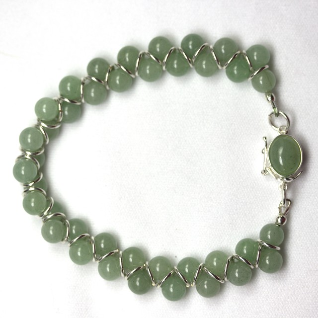 Sterling Silver .925 Jade Bracelet 7.5" wrist eBay