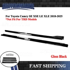 For Toyota Camry SE XSE XLE 18-2025 V Style Gloss Black Side Skirt Extension Lip