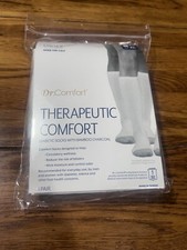 NEW Dr. Comfort DIABETIC Therapeutic Socks Bamboo Charcoal White XL Unisex