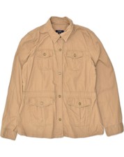 Chaps Womens Utility Jacket Uk 16 Large Brown Cotton Ag16