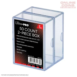 Ultra Pro 50 Boîte de rangement en plastique de la carte de commerce standard x 2 Prises 100 Total des cartes
