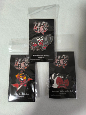 Helluva Boss 3 Pin sets Moxxie Millie Shartkrobot NEW