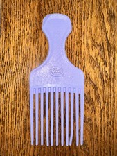 VTG Goody Textured Plastic Hair Pick Lift Comb Purple Lavender Made in USA FLAW