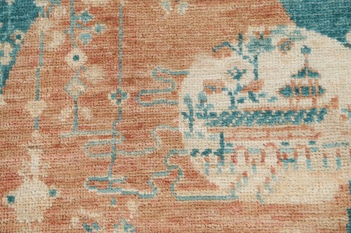 Transitional Art Deco Chinese Rug 2x3 Vegetable Dye Hand-knotted - Picture 4 of 12