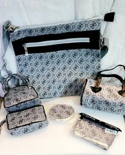 6 PIECE MATCHING CARRY BAG/WALLET /CHANGE PURSE/MIRROR SET- New-Choice Of Color 