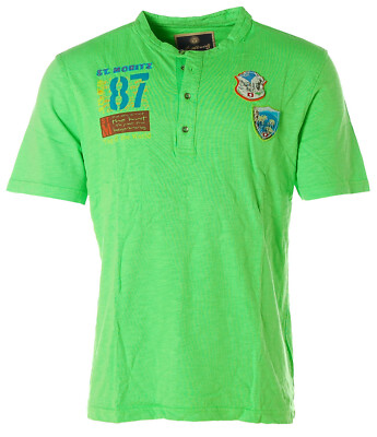 St.Moritz Herren Kurzarm Shirt T-Shirt Rundhals Engadin SkY Poison Green M K6153