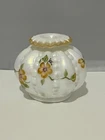 VTG Handpainted Fenton iridiscent milk glass Perfume bottle signed S. Smith rare