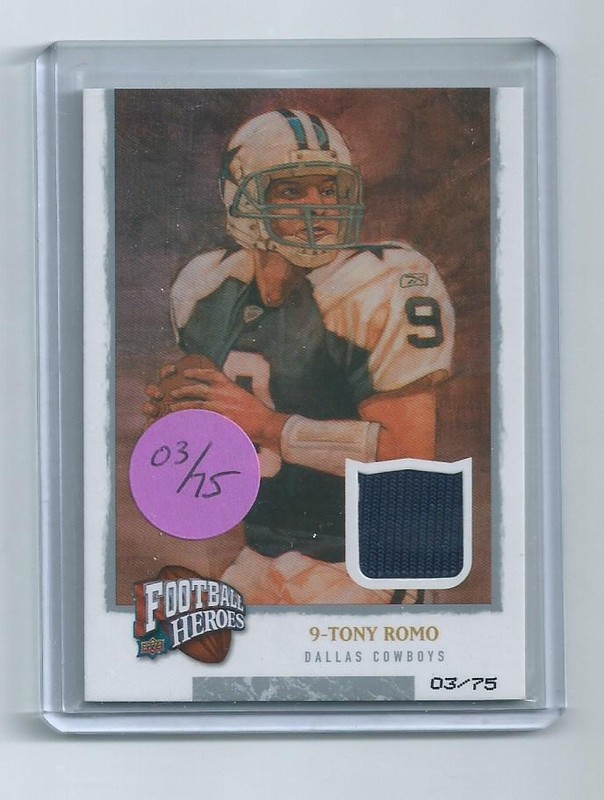 Tony Romo 2008 Upper Deck Football Heroes Game Used Jersey Card #89  03/75