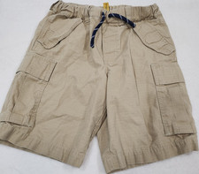 Polo Ralph Lauren Boys Beige Ripstop Cargo Shorts Size 12 Drawstring Pockets