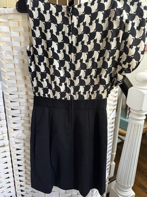 Lily Pulitzer  black and cream cat motif print dress spring wear  