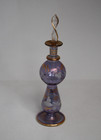 Bohemian Czech Purple & Gold Hand Blown Art Glass Scent/Perfume Bottle w/Stopper — photo 4